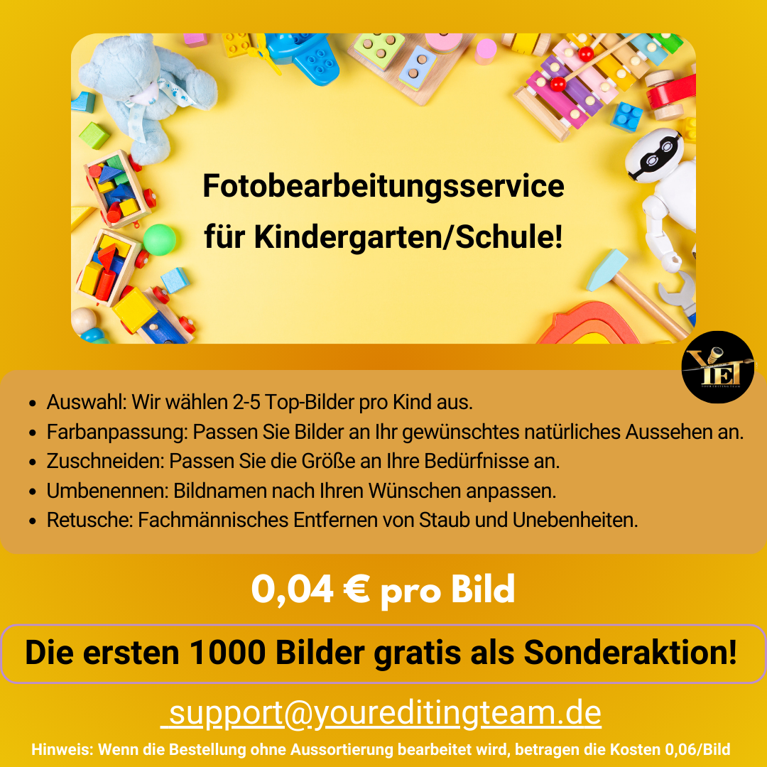 Kindergarten-Fotoshooting
Kindergarten-Bearbeitungscheckliste
Kindergarten-Klassenfoto
Kindergarten-Schulfotos